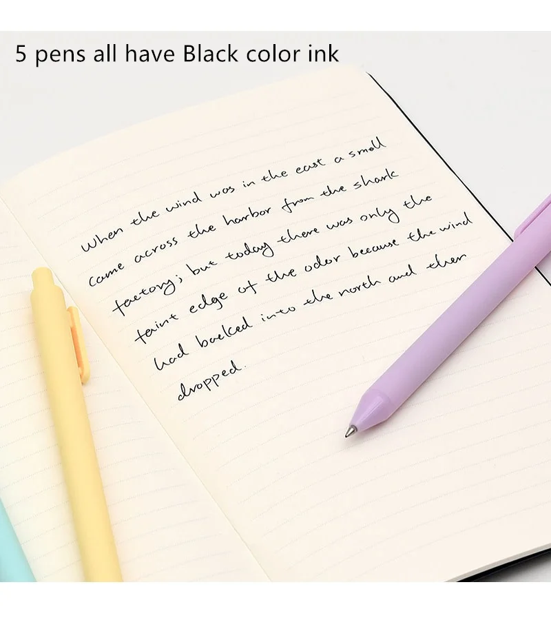 6 компл./лот, яркие цвета, корпус, Чистая пластиковая гелевая шариковая ручка с чернилами, 0,5 мм, черный цвет, Письменные ручки подарки для школы и офиса, принадлежности A6696