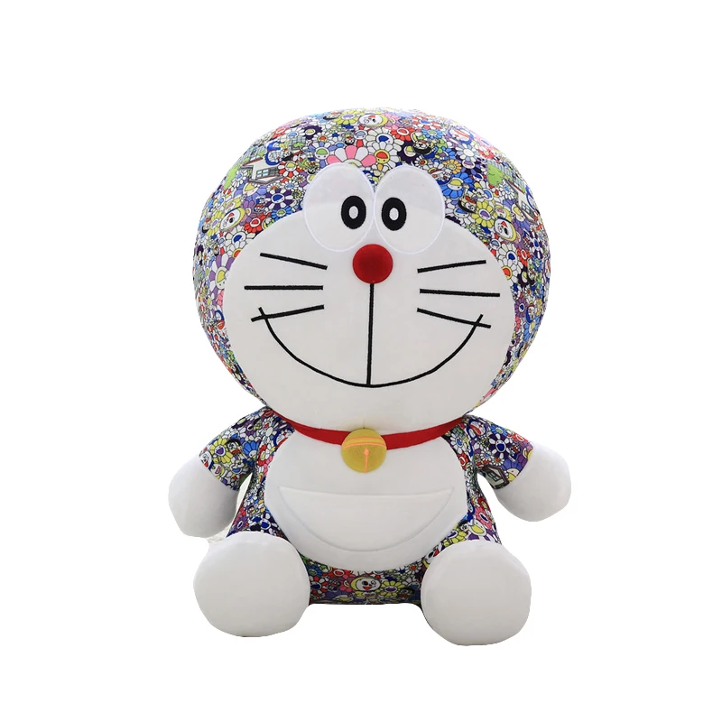 

Uniqlo Murakami doraemon doll colorful jingo cat plush toy super soft blue fat doll gift 8inchs