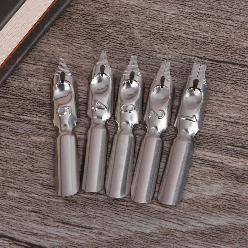 English Feather Pen Set Vintage Advertising Gift ink Pen Dip Water Metal Fountain Pen Set Birthday Gift Box 5 Nibs