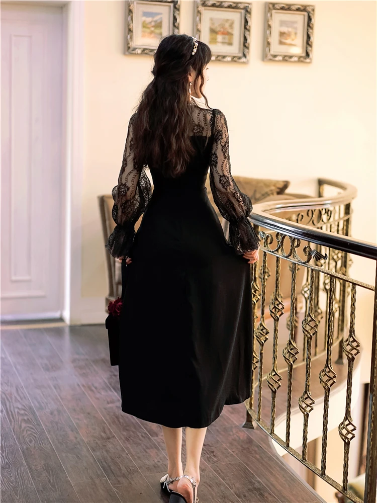 French pearl lace restoring ancient ways is little black dress cho improved cheongsam split dress