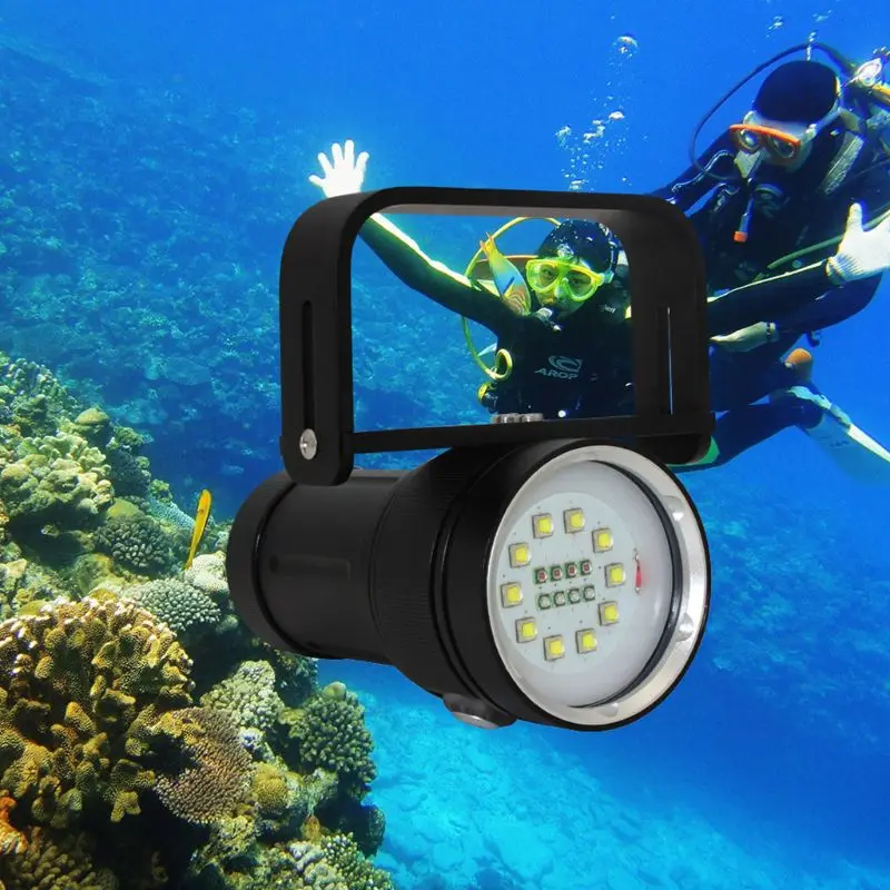 XM-L2 Portable LED Diving Flashlight Miner's Lamp Underwater Photography Fill Light White Red Blue Lanterna Torch