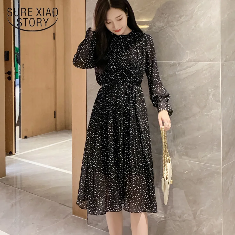 mid calf chiffon dress