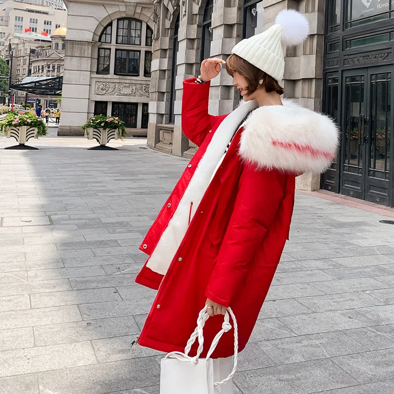 

Online Celebrity Photo Shoot down Jacket Women's 2019 New Style Winter Korean-style Mid-length Loose Cotton Overcoat Dongdaemun