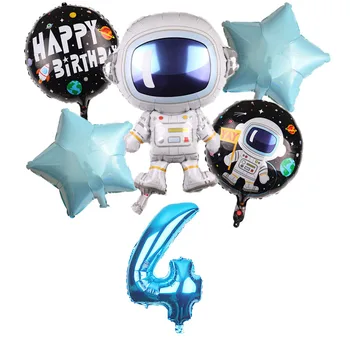 

37inch Outer Space Party Astronaut balloon Rocket Foil Balloons Galaxy Theme Party Boy Kids Birthday Party Decor Helium Globos
