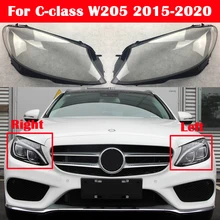 Auto Transparent Lampenschirm Lampe Schale Vorne Scheinwerfer Glas Scheinwerfer Abdeckung für Mercedes-Benz C-klasse W205 2015-2020
