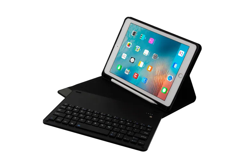 Bluetooth клавиатура чехол для iPad 9,7 Крышка для iPad 9,7 /Pro 9,7/Air 2/Air Съемный Алюминиевый чехол с клавиатурой стенд