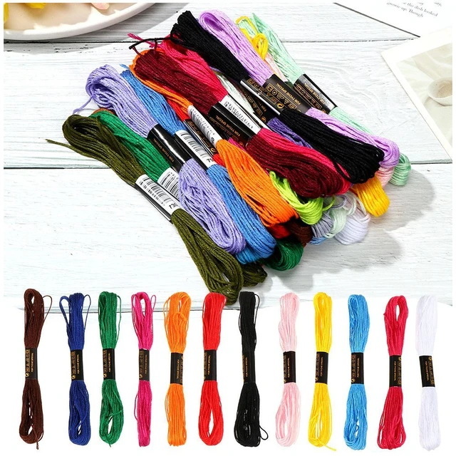 1Set Multicolor Cotton Cross Stitch Thread Bracelet Braided Embroidery  Sewing Skeins Kit Handmade Sewing Accessory Tools