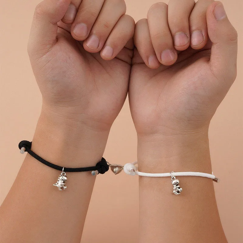 Bracelet Jewelry 2pcs Magnetic Stainless Steel Pendant Charm Couple Bracelets