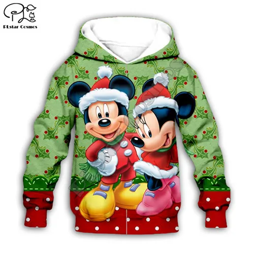 Kid set Merry Christmas cosplay 3D print cartoon hoodies Santa Claus micky kawaii child Sweatshirt zipper coat boy girl Pant - Цвет: Kids hoodies