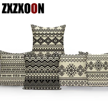 

Nordic Style Black White Boho Mandala Geometric Cotton Linen Decorative Pillows Cojines Decorativos Para Sofa Cushion Cover