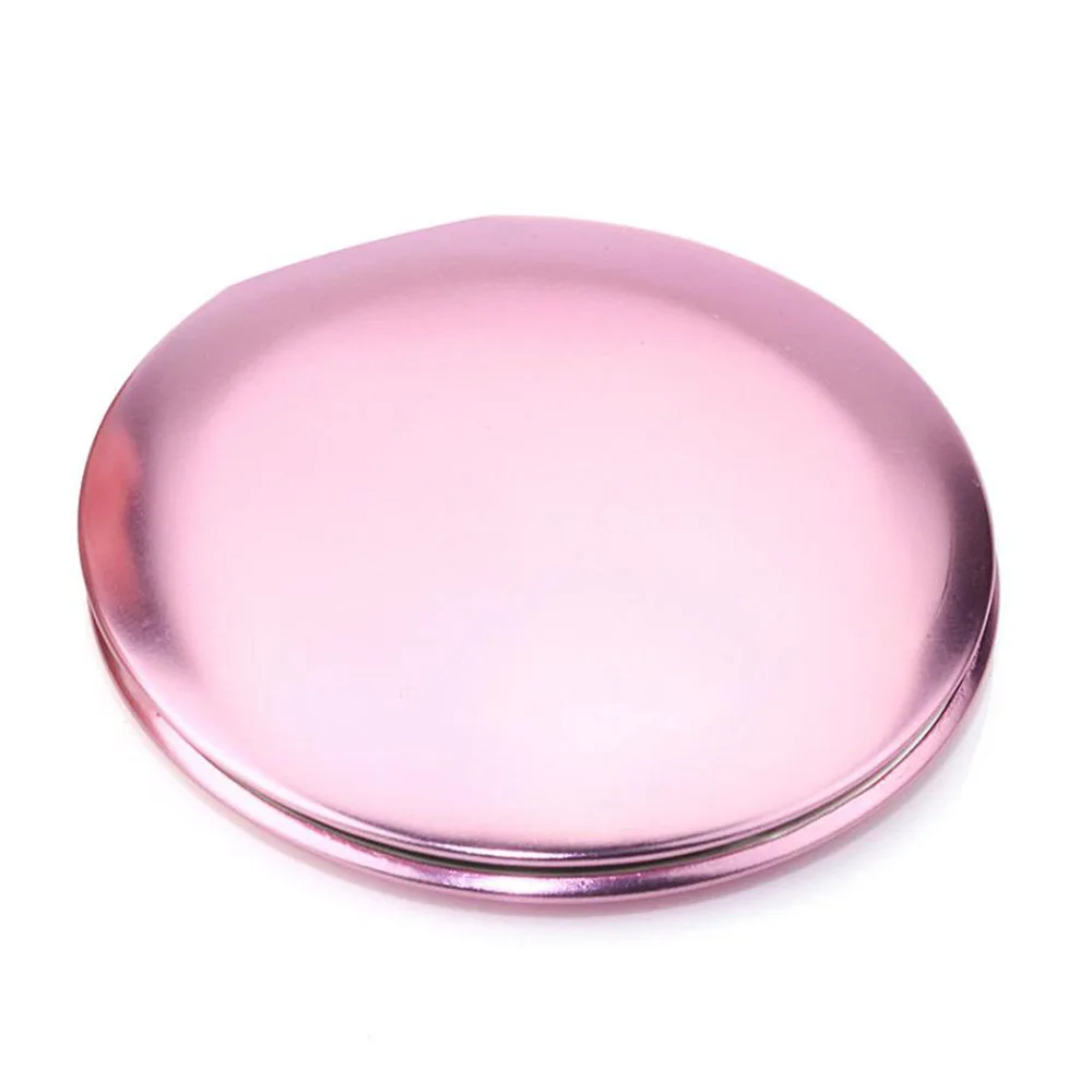 pink 100 шт./лот, заказной логотип, алюминиевый сплав, зеркало для макияжа, компактное зеркало для путешествий, серебро, розовое золото, фиолетовый, золотой, черный, синий, розовый - Цвет: pink