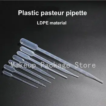 

Free Shipping 100pcs 0.2ml/0.5ml/1ml/2ml/3ml/5ml Clear Plastic Pasteur Pipette Transfer Pipette Refillable Makeup/Lab Tools