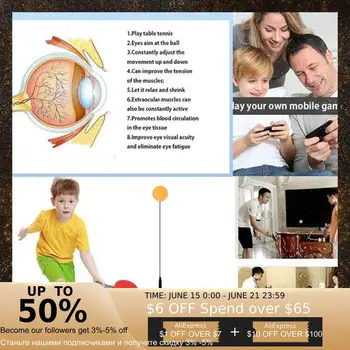 

90 CM Portable Table Tennis Trainer Kid Adult Table Pong Practice Soft Sports Shaft Fitness Tennis Trainer With Ping A6P3