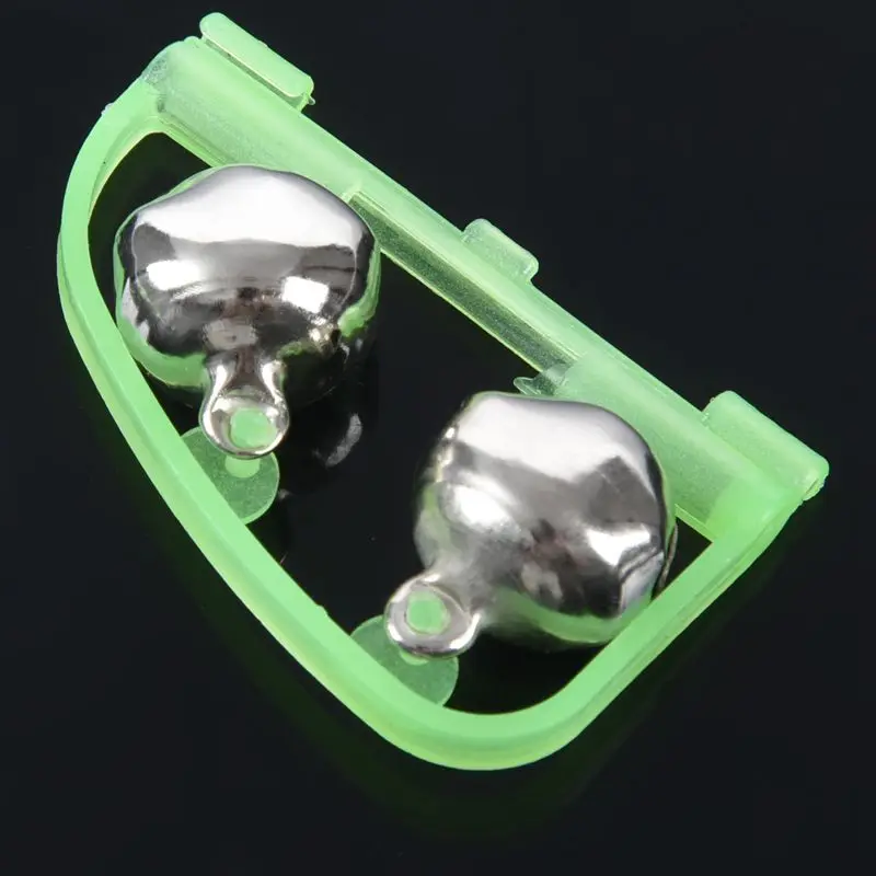 5 Pcs Double Bell Fish Pole Rod Fishing Light Alarm Bells Green