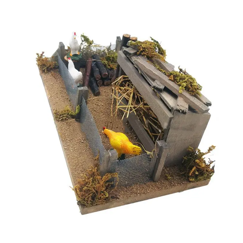 

Dollhouse DIY Chicken Coop Miniature Scene Wooden House Decoration Accessories
