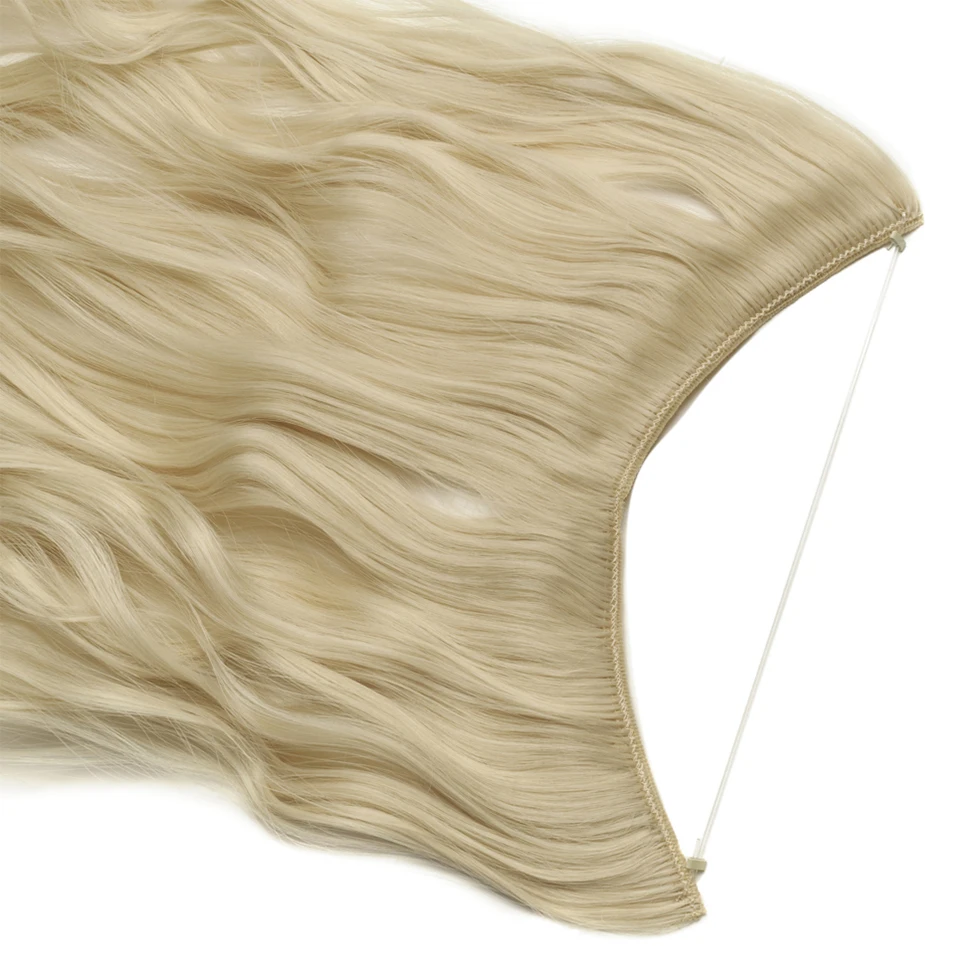 SNOILITE 24 ''Синтетические длинные волнистые провода секретная Рыбная линия волосы для наращивания женские черные коричневые невидимые бесклеевые цельные волосы