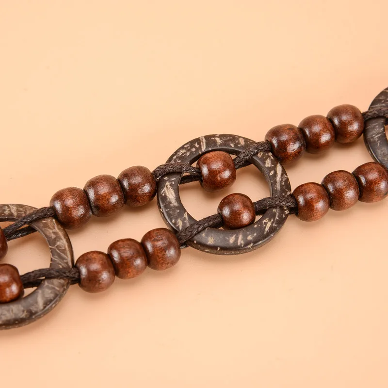 KASURE женский ремень в богемном стиле с косовой ракушкой и деревянными бусинами