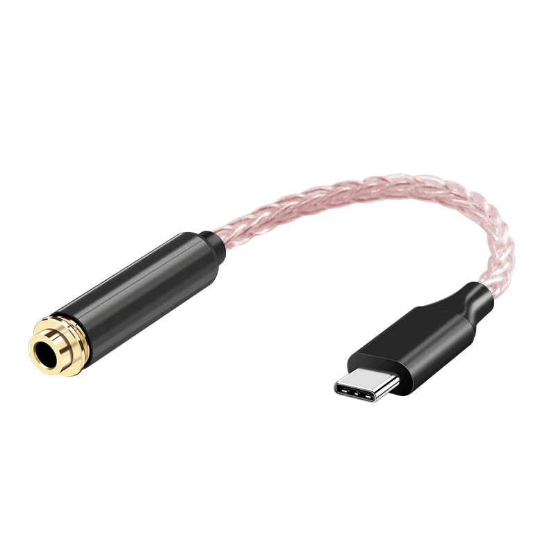 Кабель для обновления Hi-Fi кабель медный USB-C с до 3,5 мм усилитель для наушников аудио адаптер ЦАП для huawei P20 OnePlus C301 - Цвет: pink 4.4mm
