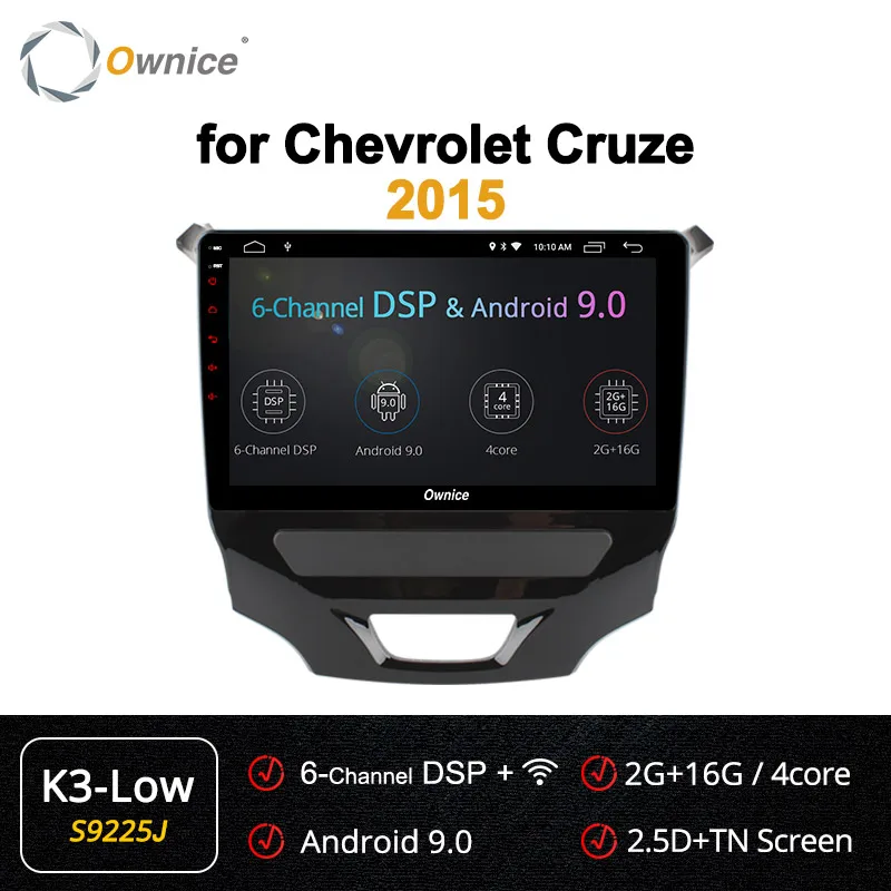 Ownice K3 K5 K6 Android 9,0 Восьмиядерный автомобильный DVD мультимедиа для CHEVROLET CRUZE автомобильный стерео головное устройство 360 panorama DSP4G LTE - Цвет: S9225 K3-Low