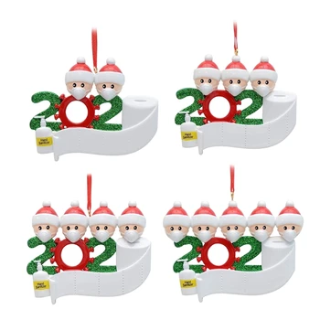 

Personalized Name Christmas Ornament kit with Mask, 2020 Quarantine Survivor Family Customized Christmas Decorating Kit Creative