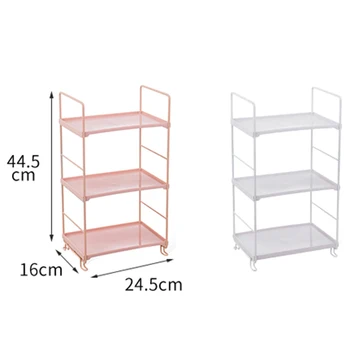 

3-Tiers Iron Desk Bookshelf Storage Shelf Bathroom Organizer Kitchen Rack Stand Holder Storage Rack Corner Shelves