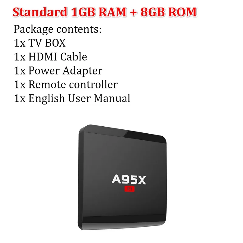 A95X R1 Android tv BOX Android 7,1 OS Amlogic S905W tv Box 4K 1G/2G 8G/16G четырехъядерный 4K HDMI 2,4G Wi-Fi Смарт ТВ-бокс медиаплеер - Цвет: Only 1GB 8GB