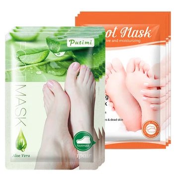 

PUTIMI 2pack Aloe/Papaya Foot Mask for Legs Remove Dead Skin Smooth Exfoliating Socks Foot Peel Mask Renewal Socks for Pedicure