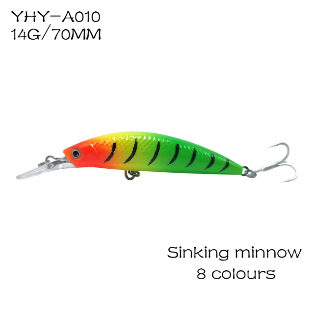 1pc 70mm 14g Long Tongue Fishing Lures Sinking Minnow Hard Swimbait -  AliExpress