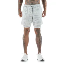 Горячая Распродажа, модные мужские шорты с двойным карманом, мужские шорты для фитнеса, бодибилдинга, качественные спортивные штаны, повседневные мужские