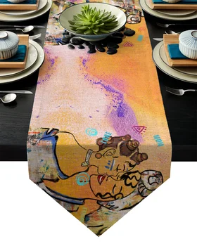 

African Mother Daughters Children Love Table Runner Table Flag Home Party Decorative Tablecloth Table Runners