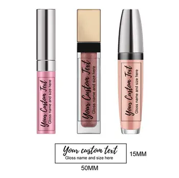 

Transparent personalised lip gloss balm waterproof labels, cosmetic , Custom stickers, 100 Pieces, Your Text