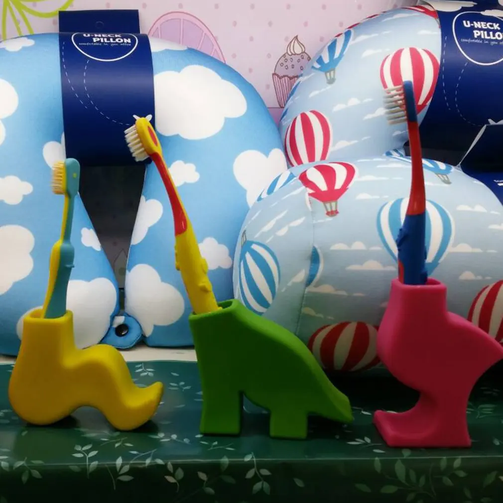 Креативная силиконовая подставка для зубных щеток с милым рисунком, органайзер для хранения зубных щеток, аксессуары для ванной комнаты для детей