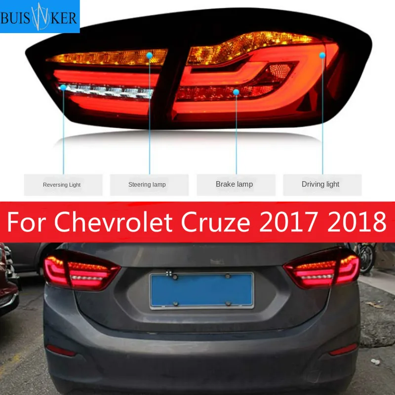 

Автомобильный светодиодный фонарь светильник хвост светильник для Chevrolet Cruze 2017 2018 задние ходовые светильник + тормозной светильник + задний фонарь + Динамический сигнал поворота