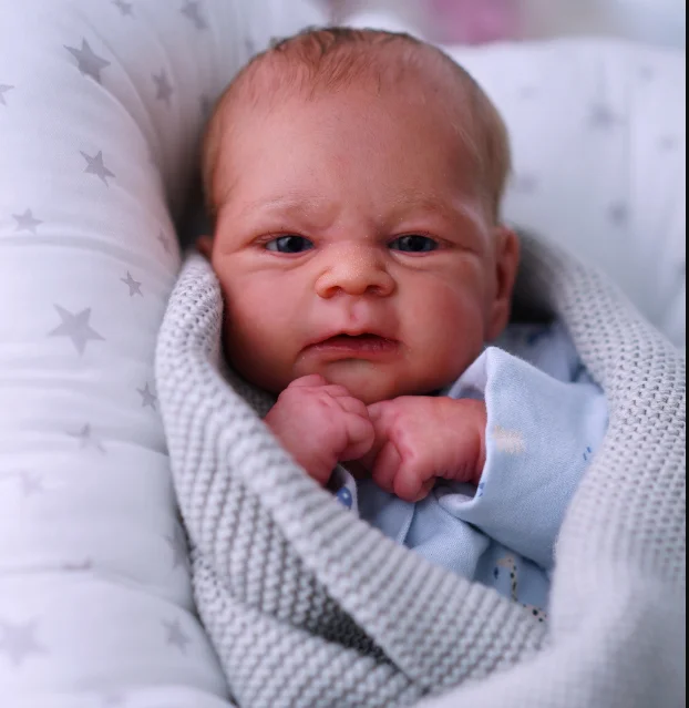 NPK 17inch Reborn Doll Kit Elijah Lifelike Soft Touch Flexible Fresh Color Unfinished Doll Parts