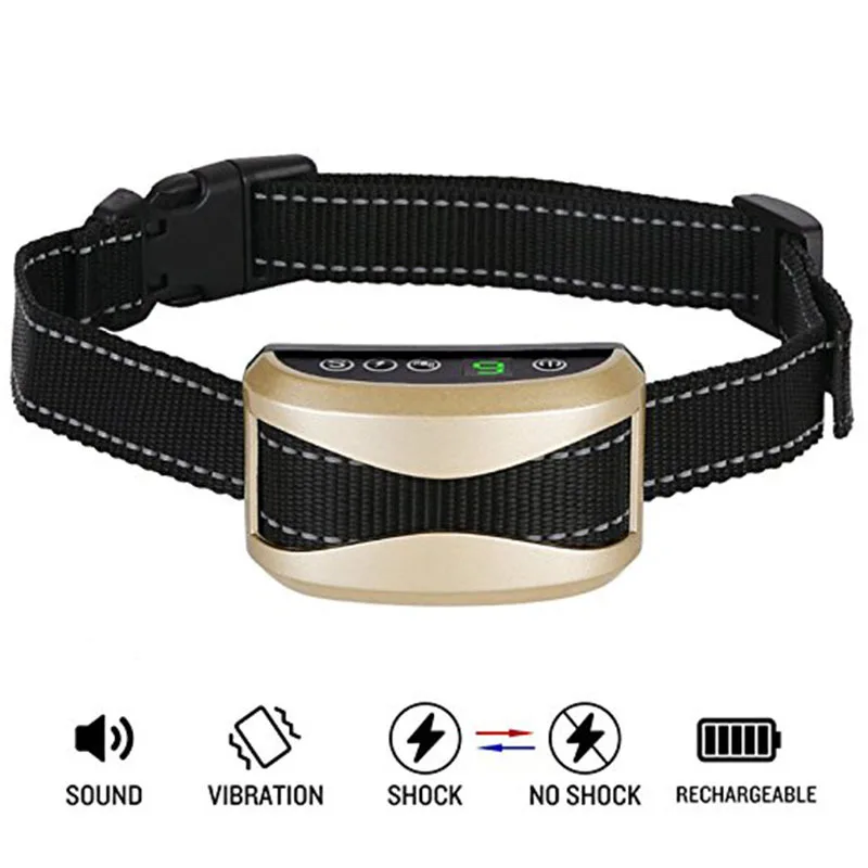 Training Collar Anti Bark Dog Rechargeable Waterproof with Vibration Beep for Small Medium Large | Дом и сад