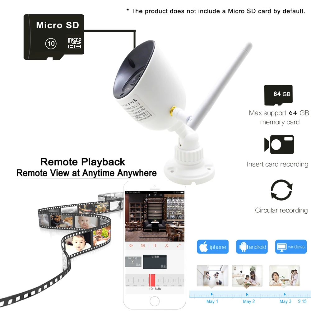 JIENUO Wifi ip-камера Auidio 720P 1080P HD наружный водонепроницаемый беспроводной Cctv безопасности IPCam Onvif инфракрасное слежение домашняя камера