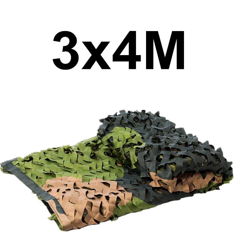 WELEAD 3x4M Reinforced Camouflage Net Military White Blue Sand Black for Outdoor Awning Garden Shade Hide Mesh 3x4 4x3 3*4M 4*3M - Цвет: Woodland 3-colors
