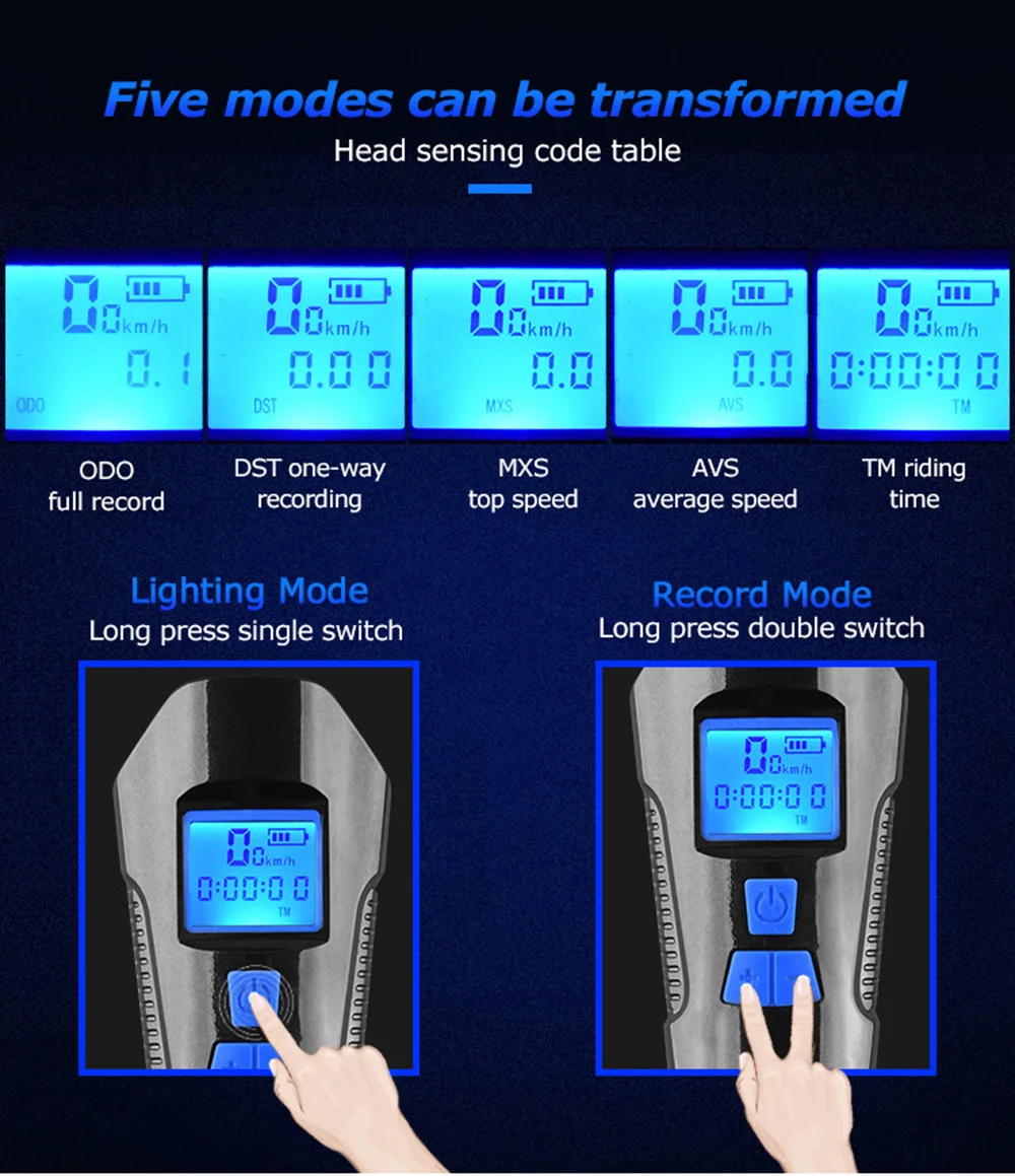 Bike Bicycle Light USB Rechargeable Bicycle Front Light Lamp Bicycle Headlight Cycling LED Flashlight Lantern for Bike Safety