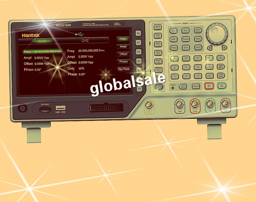 Отличное качество HDG2022B генератор сигналов произвольной формы 2CH 20M 16Bit 250MSa 64M памяти