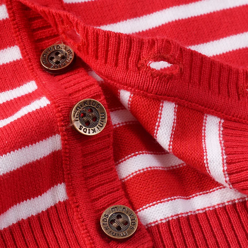 

CHILDREN'S Long-sleeve Cardigan Sweater Spring New Style BOY'S V-neck Stripes Sweater Baby Thin Knitted Cardigan Fashion