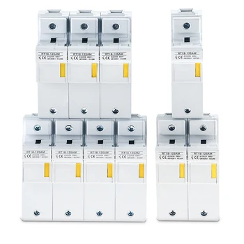 

1PCS 1P 2P 3P 4P RT18-125AM AC 690V 125A DIN Rail Mount 58mmx22mm For R017 Fuse Holder 58mm*22mm