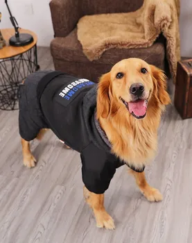 

Cotton-padded Jacket Keep Warm Color Matching Golden Hair Pet Clothing Dog Clothes Robe