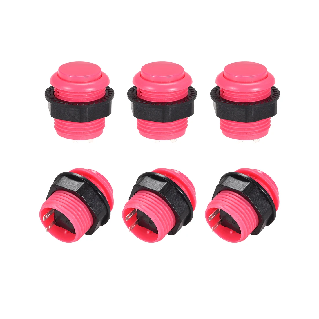 

uxcell 23.6mm Mounting Hole Momentary Game Push Button Switch Round for Arcade Video Games Pink 6pcs