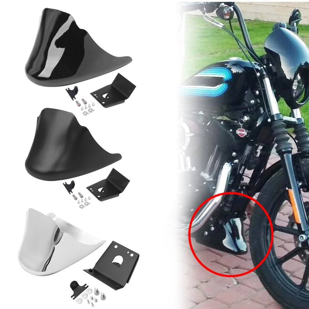 Motorcycle Accessories Black Chrome Cafe Racer Front Chin Fairing Spoiler Fit For Harley Custom Xl1200c Xl883c Sportster 1200 Full Fairing Kits Aliexpress