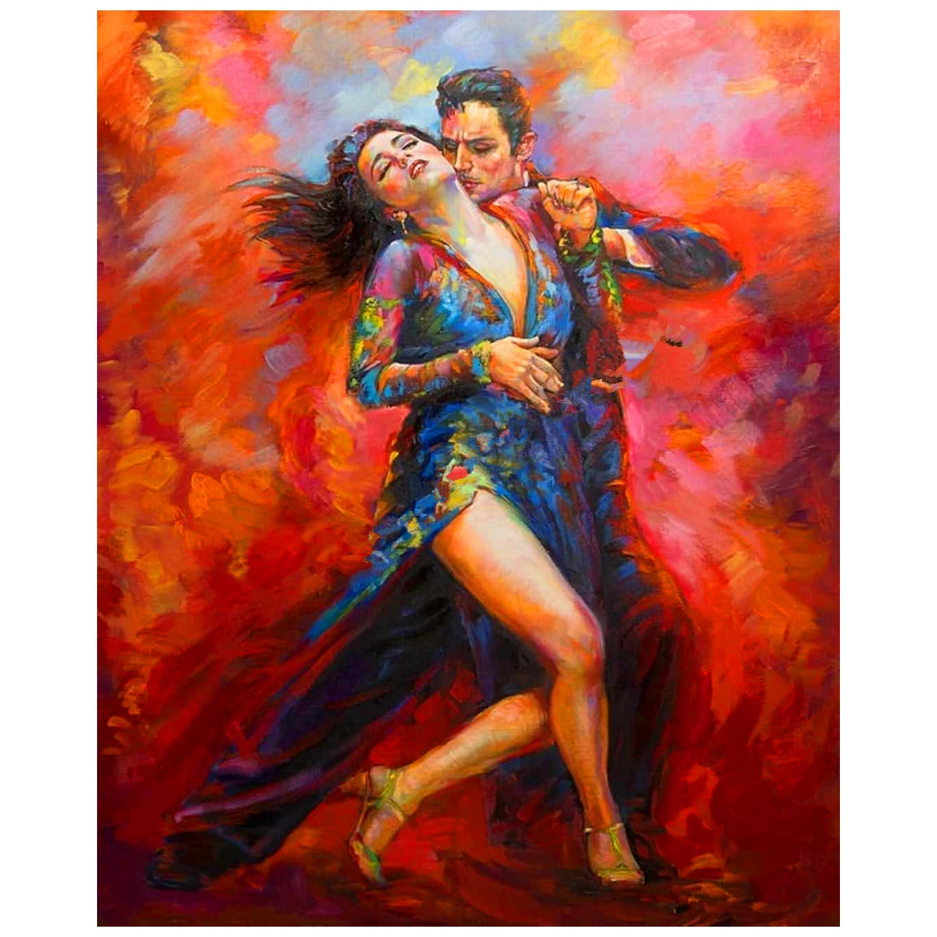 Интимная картина для влюбленных DIY Строительные наборы на холсте акриловая