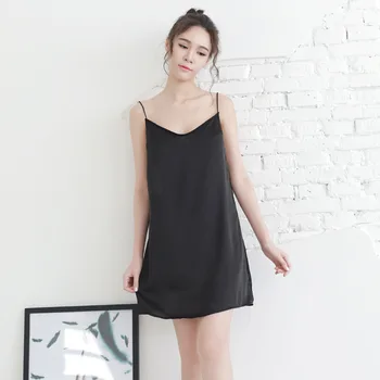 

New Sexy Lingerie Silk Home Sexy Sling Nightdress Silky Ice Silk Temptation Nightgown Lingerie Lingerie Night Dresses Party