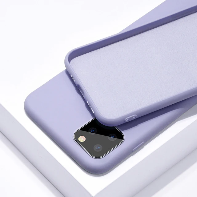 Жидкий силиконовый чехол для iPhone X Xs 11 Pro Max XR 6 6s Plus 7 8 Plus 11Pro Max X XS 10 чехол s Чехол карамельного цвета - Цвет: Purple