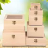 Wooden Storage Box Plain Wood boxes With Clear Lid Multifunction Square Hinged Craft Gift Box Wooden Jewelry Storage organizer - Image 3