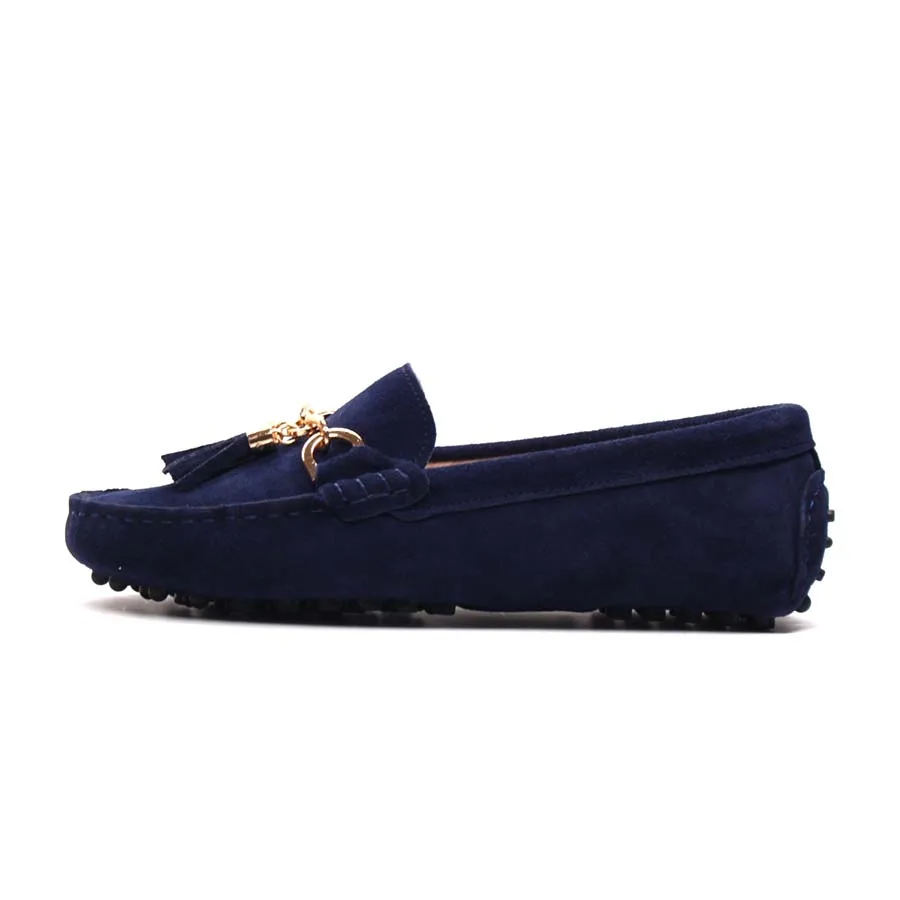 DARK BLUE MIYAGINA/Новинка года; повседневная женская обувь; женские лоферы из натуральной воловьей кожи; мокасины; модная женская обувь на плоской подошве без застежки - Цвет: DARK BLUE