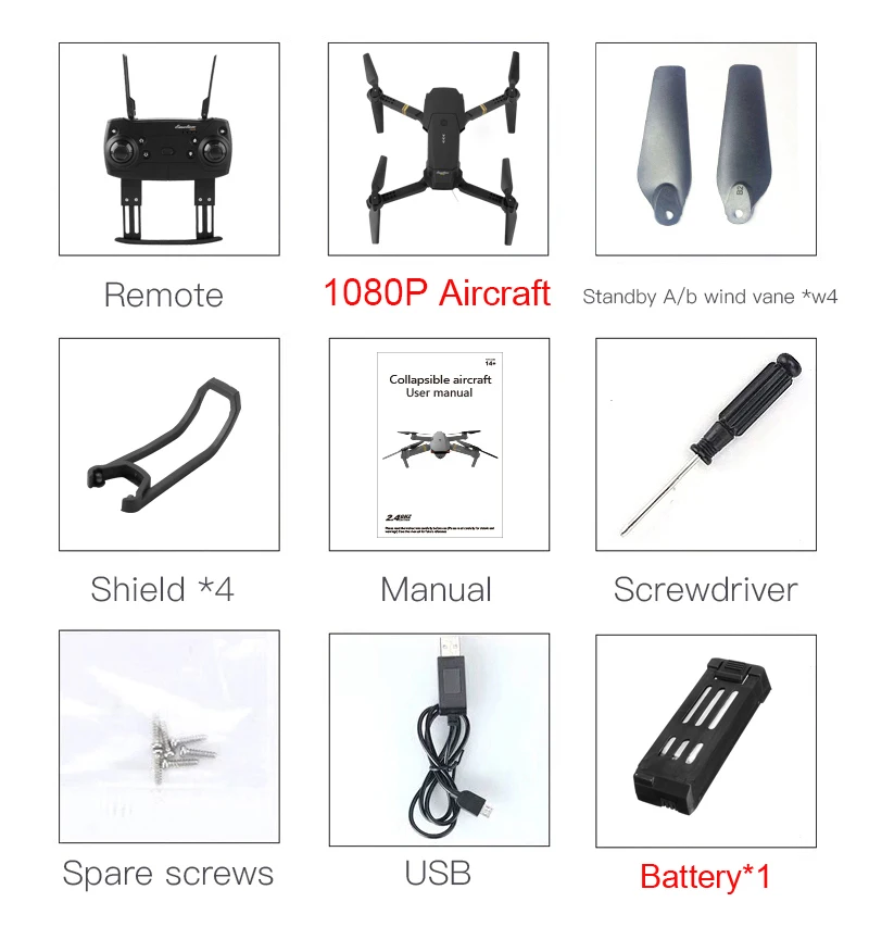 1080P 1 Battery Eachine E58 Wi-Fi FPV с широкоугольным HD 1080P камера режим удержания складной рычаг RC Квадрокоптер Дрон X Pro RTF Дрон для подарка - Цвет: 1080P 1 Battery